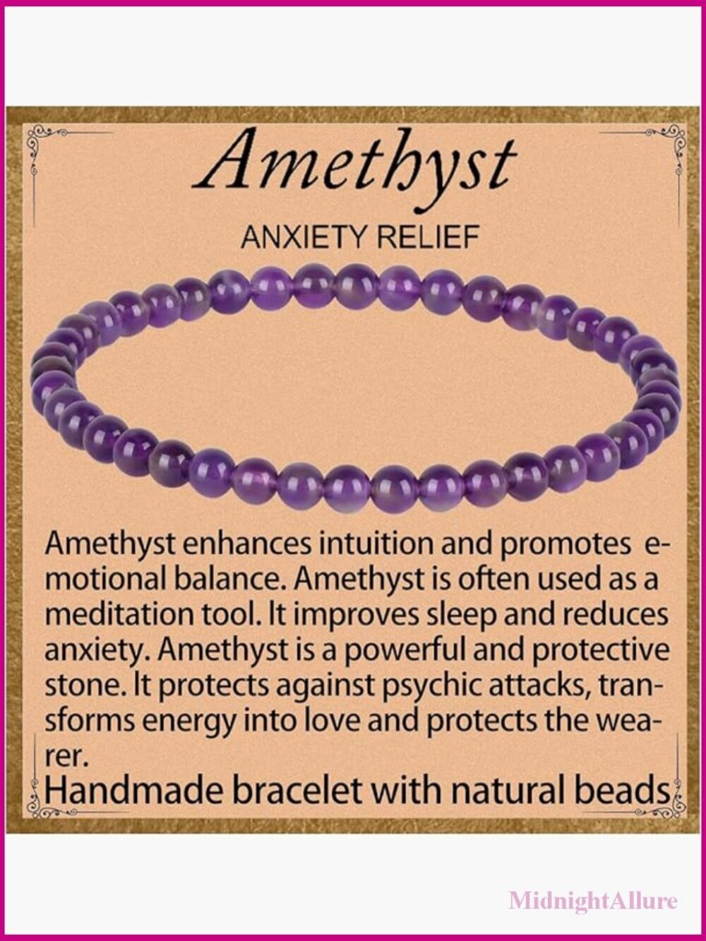 Handmade Natural Gem Stone Crystal Stretch Bracelet Anxiety Relief